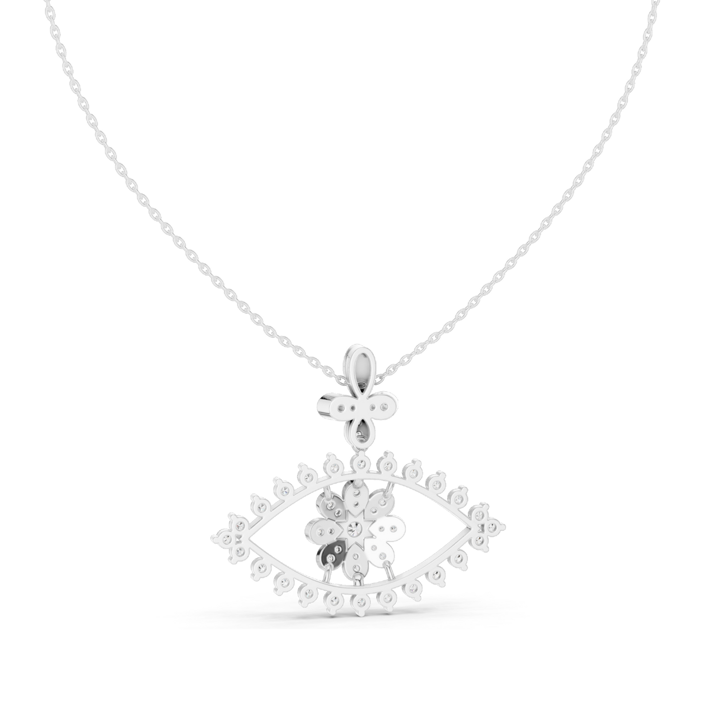 2.282 CT Lab-Created Diamond Eye Pendant Necklace | VVS-VS EF CVD Diamonds in 18KT, 14KT Rose, Yellow, White Gold