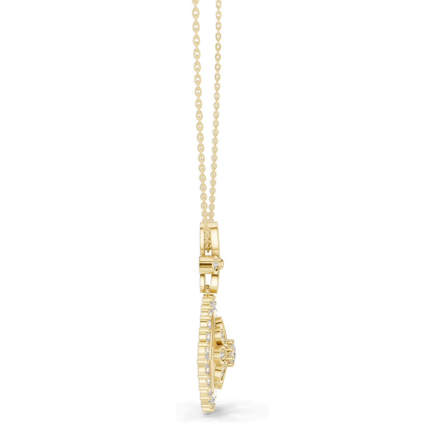 2.282 CT Lab-Created Diamond Eye Pendant Necklace | VVS-VS EF CVD Diamonds in 18KT, 14KT Rose, Yellow, White Gold