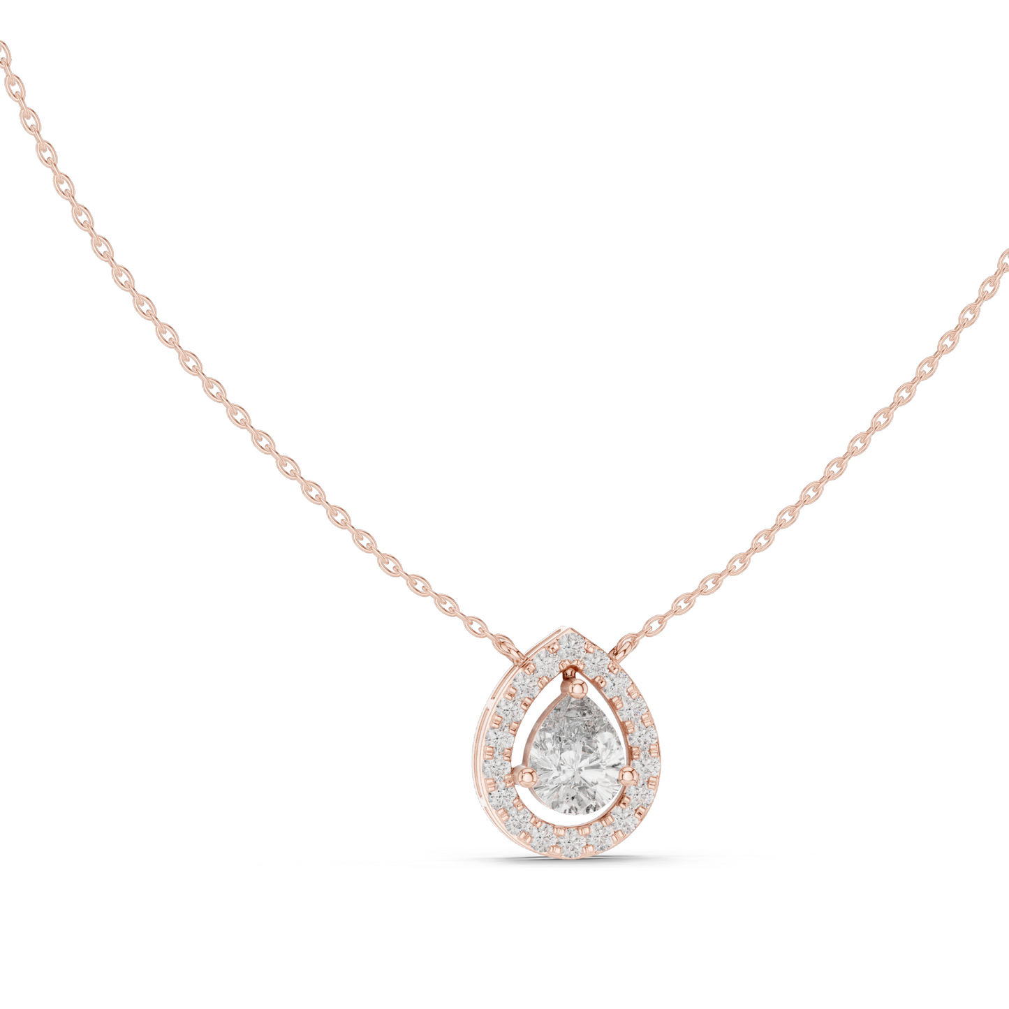 1.945 CT Lab-Created VVS-VS EF CVD Diamond Pendant Necklace | Elegant Pear Cut | 18KT, 14KT, Rose, Yellow, White Gold | Luxury Fine Jewelry