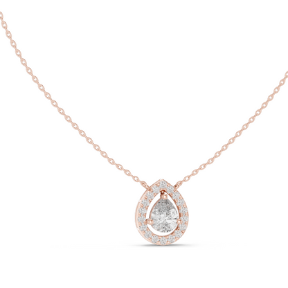 1.945 CT Lab-Created VVS-VS EF CVD Diamond Pendant Necklace | Elegant Pear Cut | 18KT, 14KT, Rose, Yellow, White Gold | Luxury Fine Jewelry