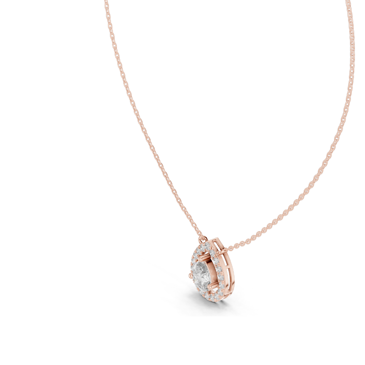 1.945 CT Lab-Created VVS-VS EF CVD Diamond Pendant Necklace | Elegant Pear Cut | 18KT, 14KT, Rose, Yellow, White Gold | Luxury Fine Jewelry