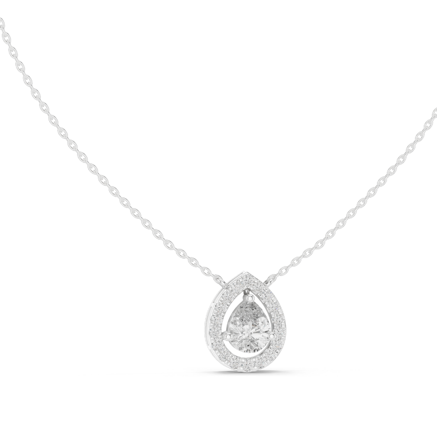 1.945 CT Lab-Created VVS-VS EF CVD Diamond Pendant Necklace | Elegant Pear Cut | 18KT, 14KT, Rose, Yellow, White Gold | Luxury Fine Jewelry