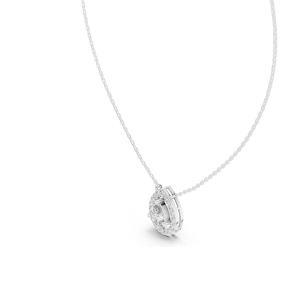 1.945 CT Lab-Created VVS-VS EF CVD Diamond Pendant Necklace | Elegant Pear Cut | 18KT, 14KT, Rose, Yellow, White Gold | Luxury Fine Jewelry