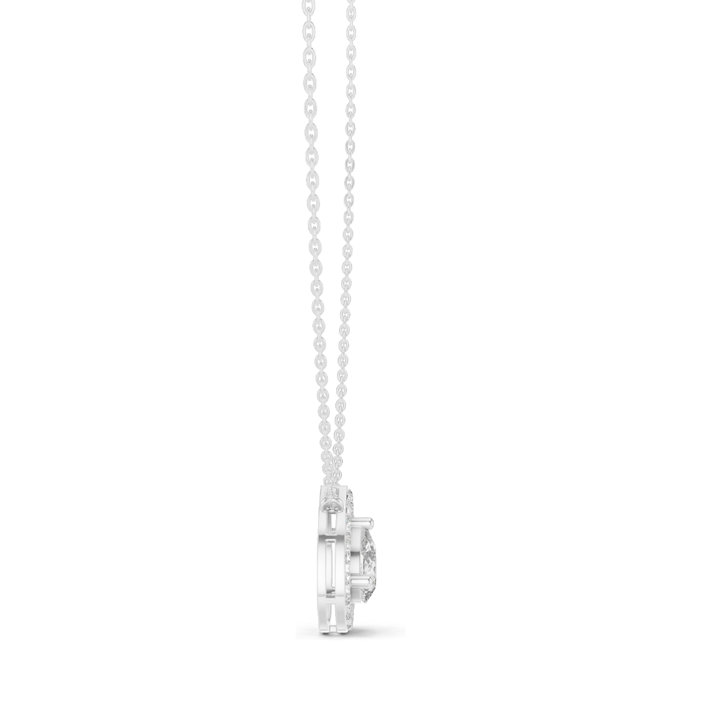 1.945 CT Lab-Created VVS-VS EF CVD Diamond Pendant Necklace | Elegant Pear Cut | 18KT, 14KT, Rose, Yellow, White Gold | Luxury Fine Jewelry