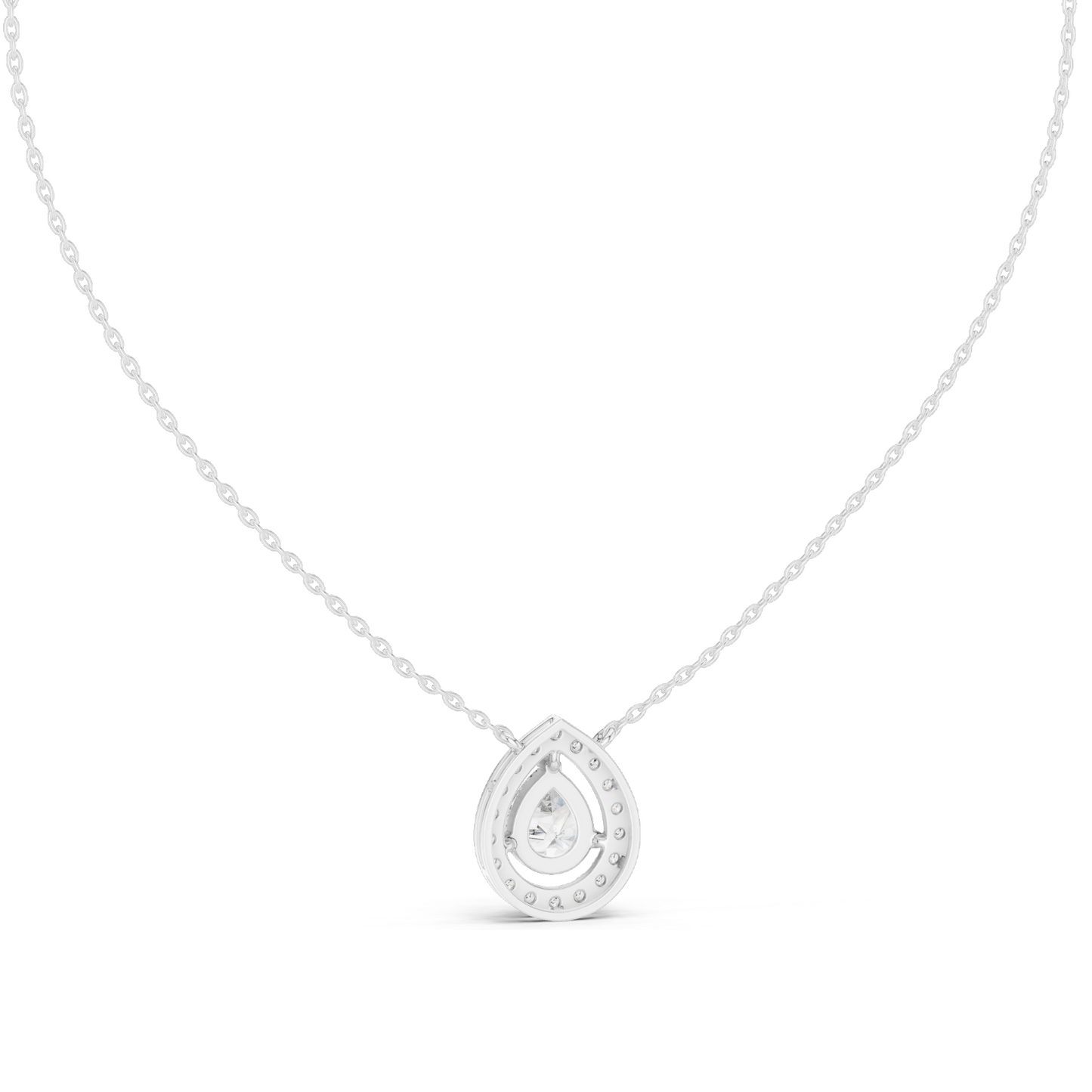 1.945 CT Lab-Created VVS-VS EF CVD Diamond Pendant Necklace | Elegant Pear Cut | 18KT, 14KT, Rose, Yellow, White Gold | Luxury Fine Jewelry