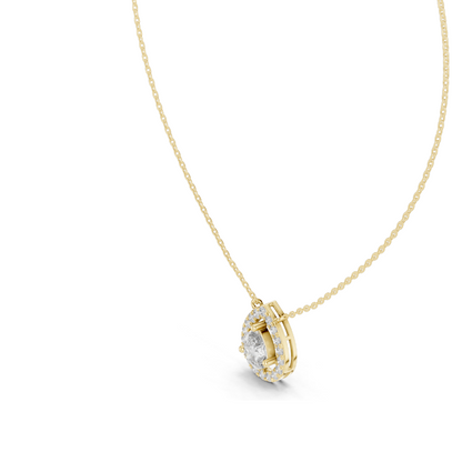 1.945 CT Lab-Created VVS-VS EF CVD Diamond Pendant Necklace | Elegant Pear Cut | 18KT, 14KT, Rose, Yellow, White Gold | Luxury Fine Jewelry