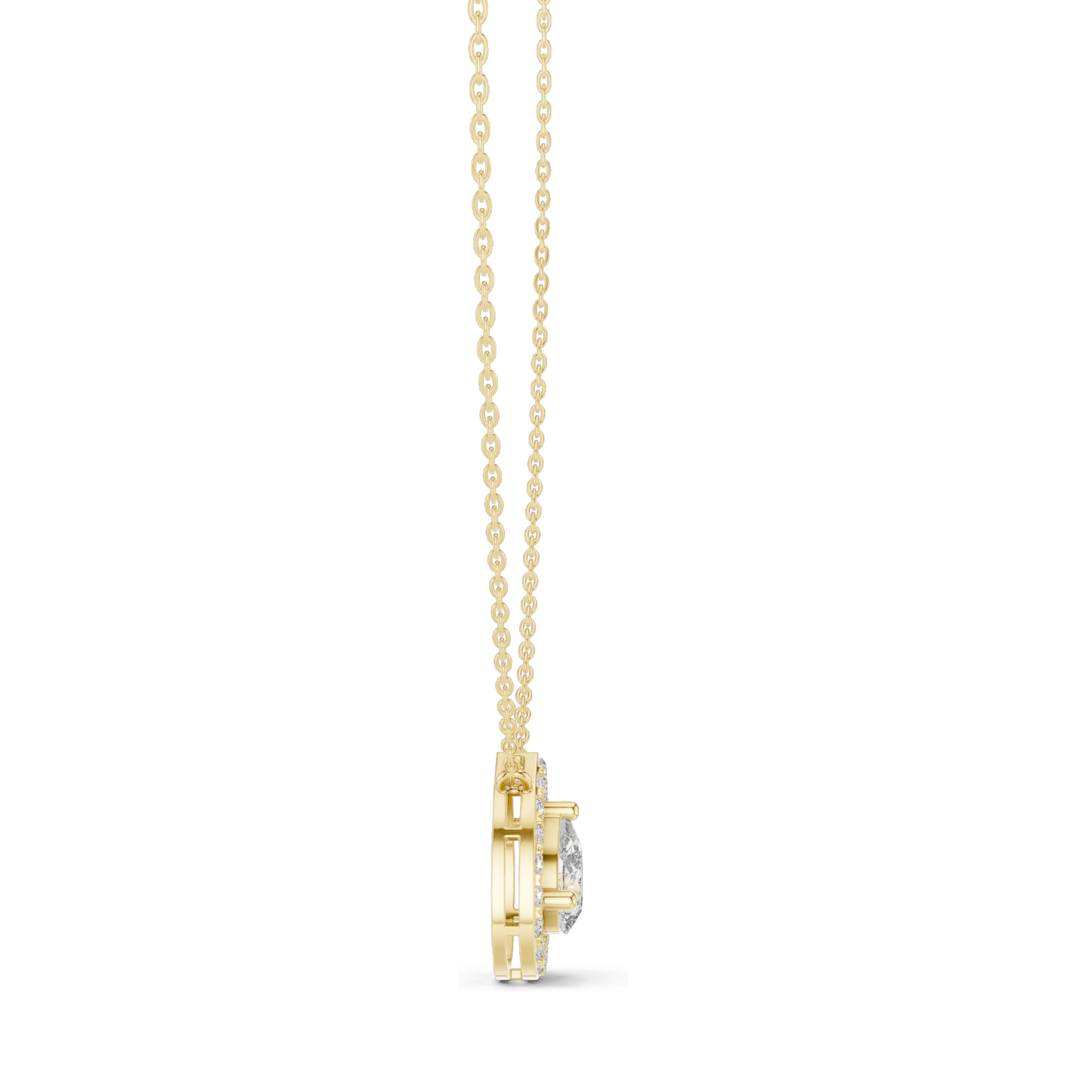 1.945 CT Lab-Created VVS-VS EF CVD Diamond Pendant Necklace | Elegant Pear Cut | 18KT, 14KT, Rose, Yellow, White Gold | Luxury Fine Jewelry