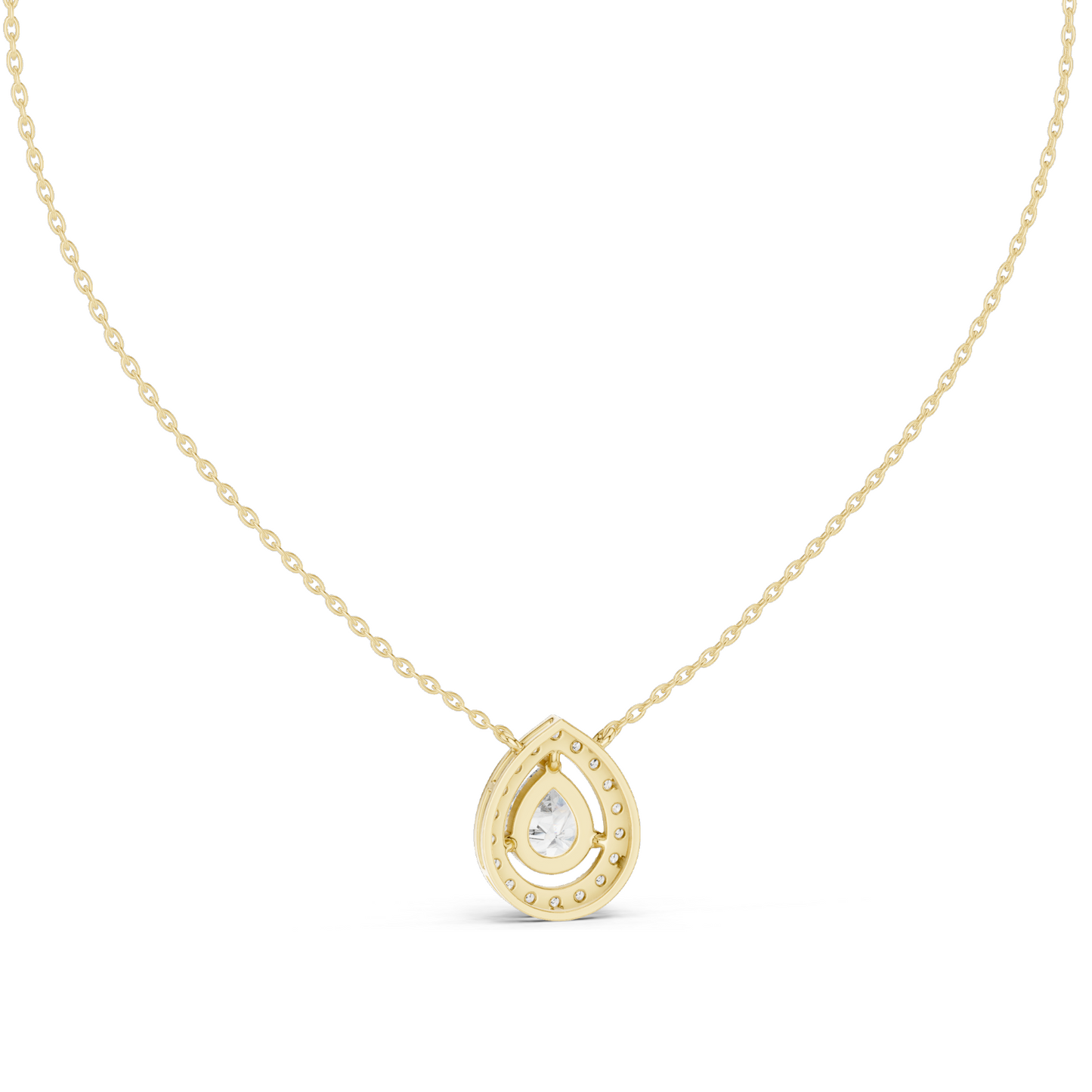 1.945 CT Lab-Created VVS-VS EF CVD Diamond Pendant Necklace | Elegant Pear Cut | 18KT, 14KT, Rose, Yellow, White Gold | Luxury Fine Jewelry
