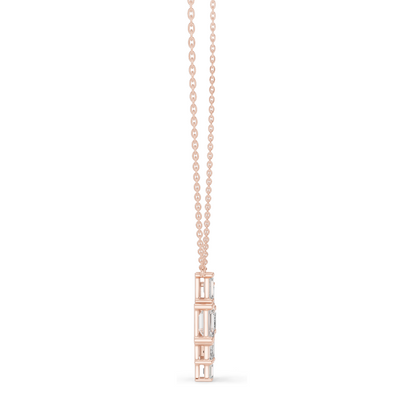 3.859 CT Lab-Created Emerald Cut Diamond Pendant Necklace | VVS–VS EF CVD | 14KT & 18KT Gold | White, Yellow, Rose Gold | Luxury Fine Jewelry