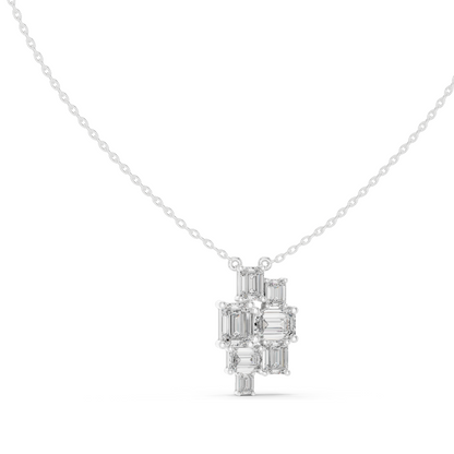 3.859 CT Lab-Created Emerald Cut Diamond Pendant Necklace | VVS–VS EF CVD | 14KT & 18KT Gold | White, Yellow, Rose Gold | Luxury Fine Jewelry