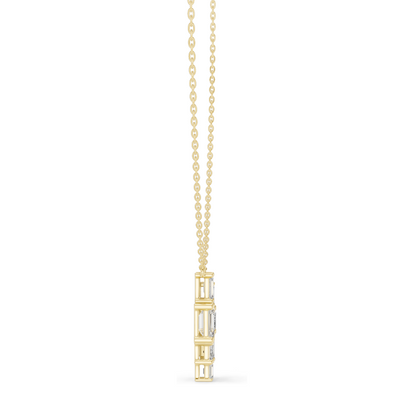 3.859 CT Lab-Created Emerald Cut Diamond Pendant Necklace | VVS–VS EF CVD | 14KT & 18KT Gold | White, Yellow, Rose Gold | Luxury Fine Jewelry