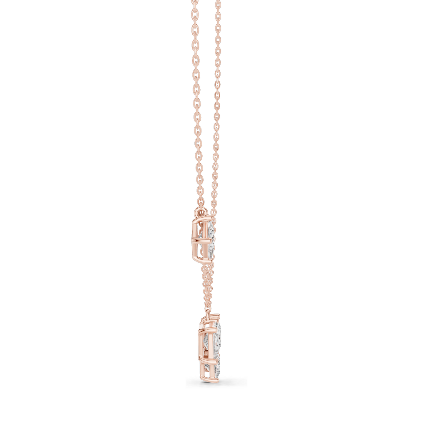 2.55 CT Lab-Created VVS-VS EF CVD Diamond Pendant Necklace | Princess Cut Diamonds | 18KT Rose, Yellow, White Gold | Luxury Fine Jewelry