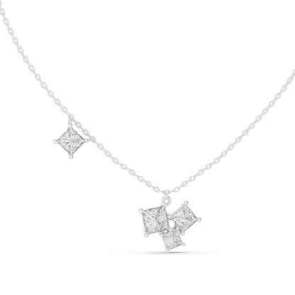 2.55 CT Lab-Created VVS-VS EF CVD Diamond Pendant Necklace | Princess Cut Diamonds | 18KT Rose, Yellow, White Gold | Luxury Fine Jewelry