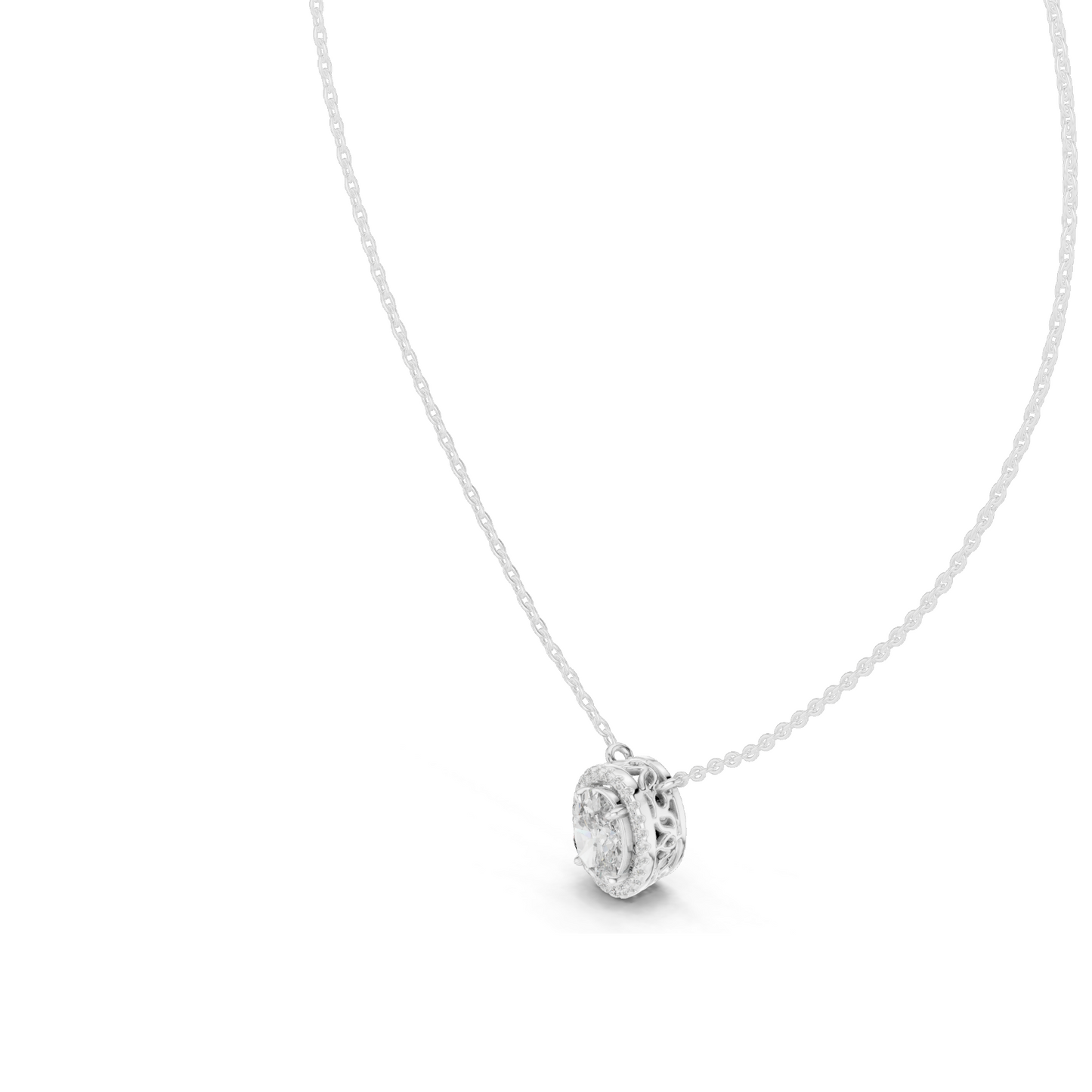 1.363 CT Lab-Created Diamond Pendant Necklace | VVS-VS EF CVD Diamonds | Available in 18KT, 14KT, Rose, Yellow, White Gold | Elegant Fine Jewelry
