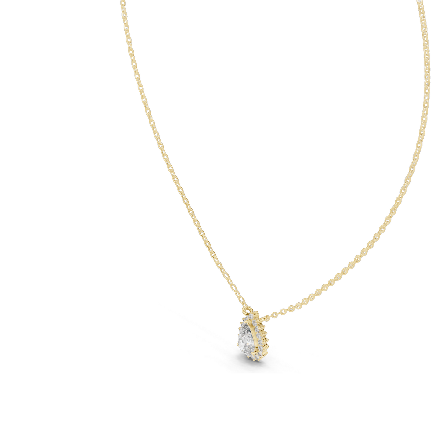 0.849 CT Lab-Created VVS-VS EF CVD Diamond Necklace | Pear Cut Design | 18KT, 14KT, Rose, Yellow, White Gold | Luxury Fine Jewelry