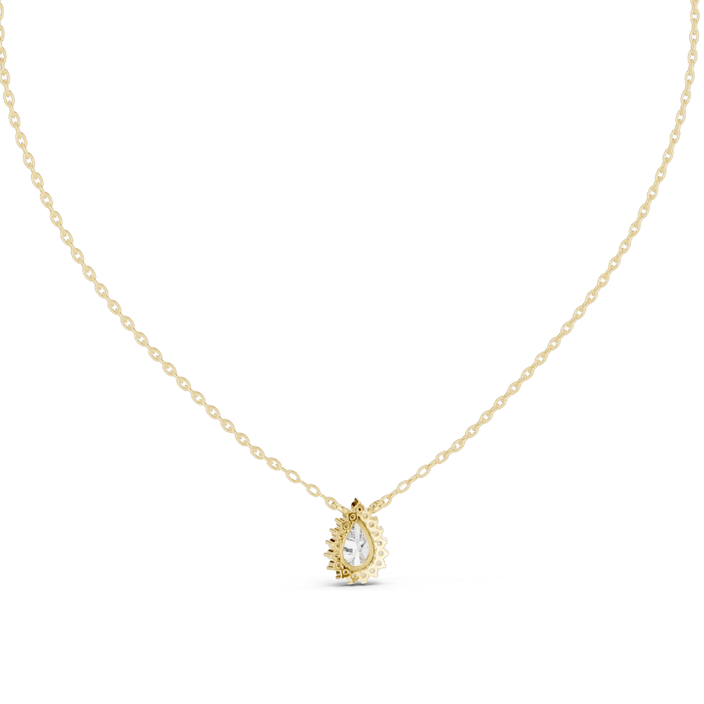 0.849 CT Lab-Created VVS-VS EF CVD Diamond Necklace | Pear Cut Design | 18KT, 14KT, Rose, Yellow, White Gold | Luxury Fine Jewelry