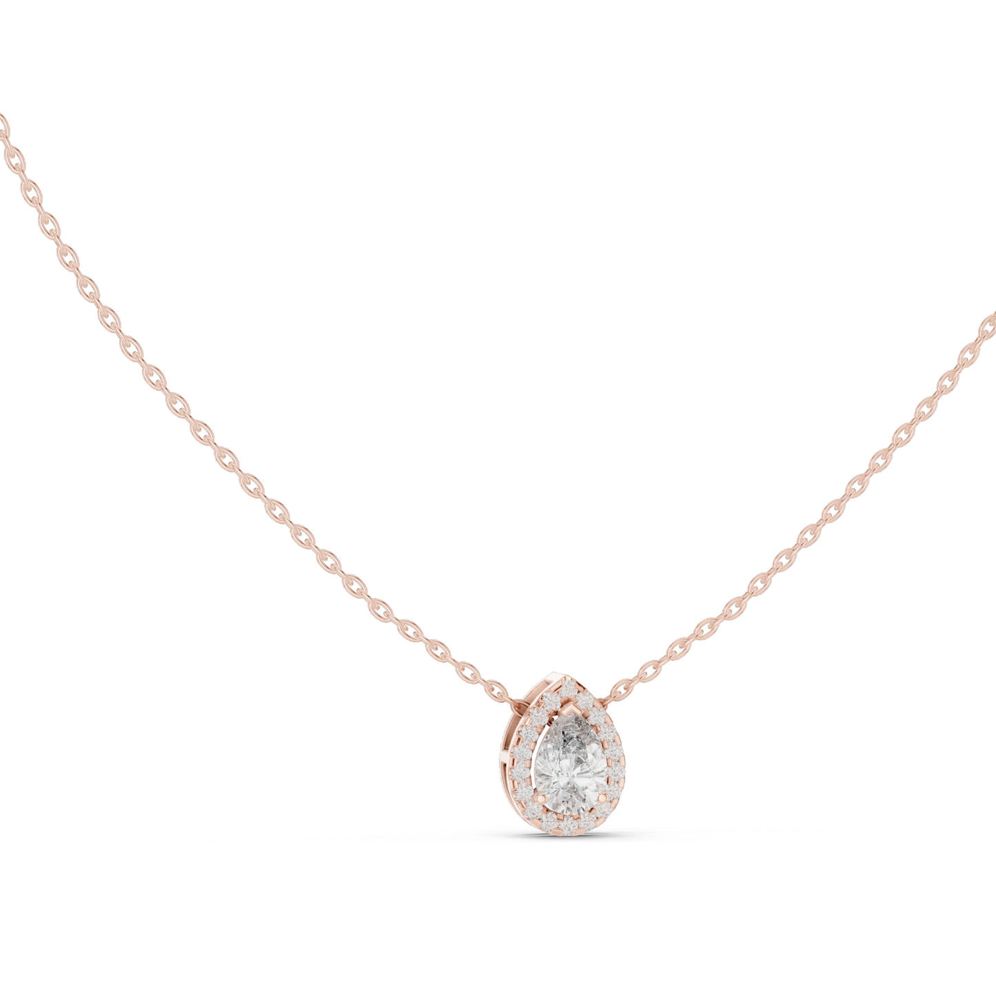 0.875 CT Lab-Created VVS-VS EF CVD Diamond Necklace | Pear Cut Diamond | 18KT, 14KT, Rose, Yellow, White Gold