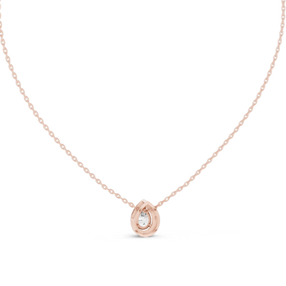 0.875 CT Lab-Created VVS-VS EF CVD Diamond Necklace | Pear Cut Diamond | 18KT, 14KT, Rose, Yellow, White Gold