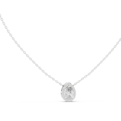 0.875 CT Lab-Created VVS-VS EF CVD Diamond Necklace | Pear Cut Diamond | 18KT, 14KT, Rose, Yellow, White Gold