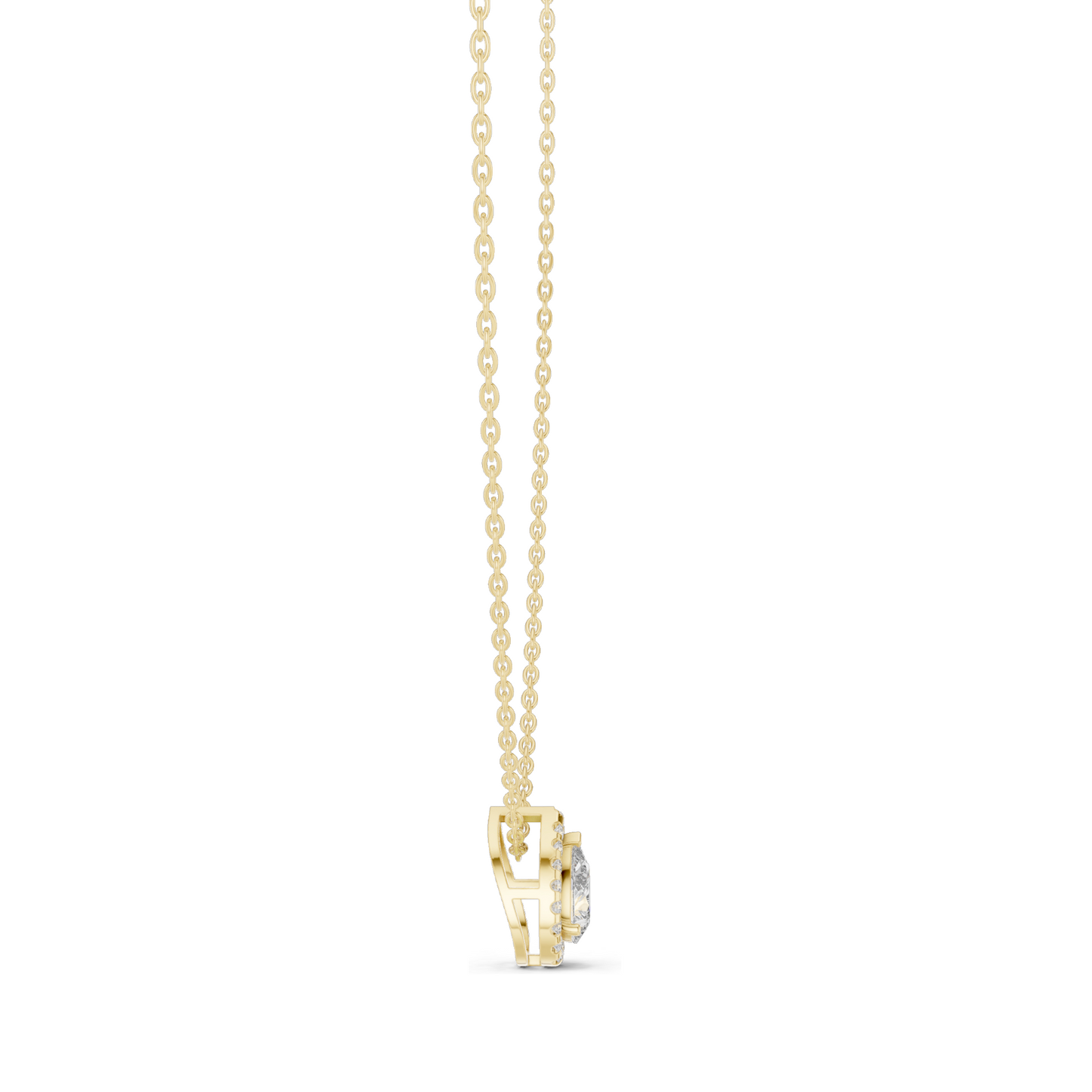 0.875 CT Lab-Created VVS-VS EF CVD Diamond Necklace | Pear Cut Diamond | 18KT, 14KT, Rose, Yellow, White Gold