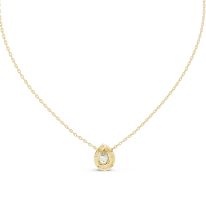 0.875 CT Lab-Created VVS-VS EF CVD Diamond Necklace | Pear Cut Diamond | 18KT, 14KT, Rose, Yellow, White Gold