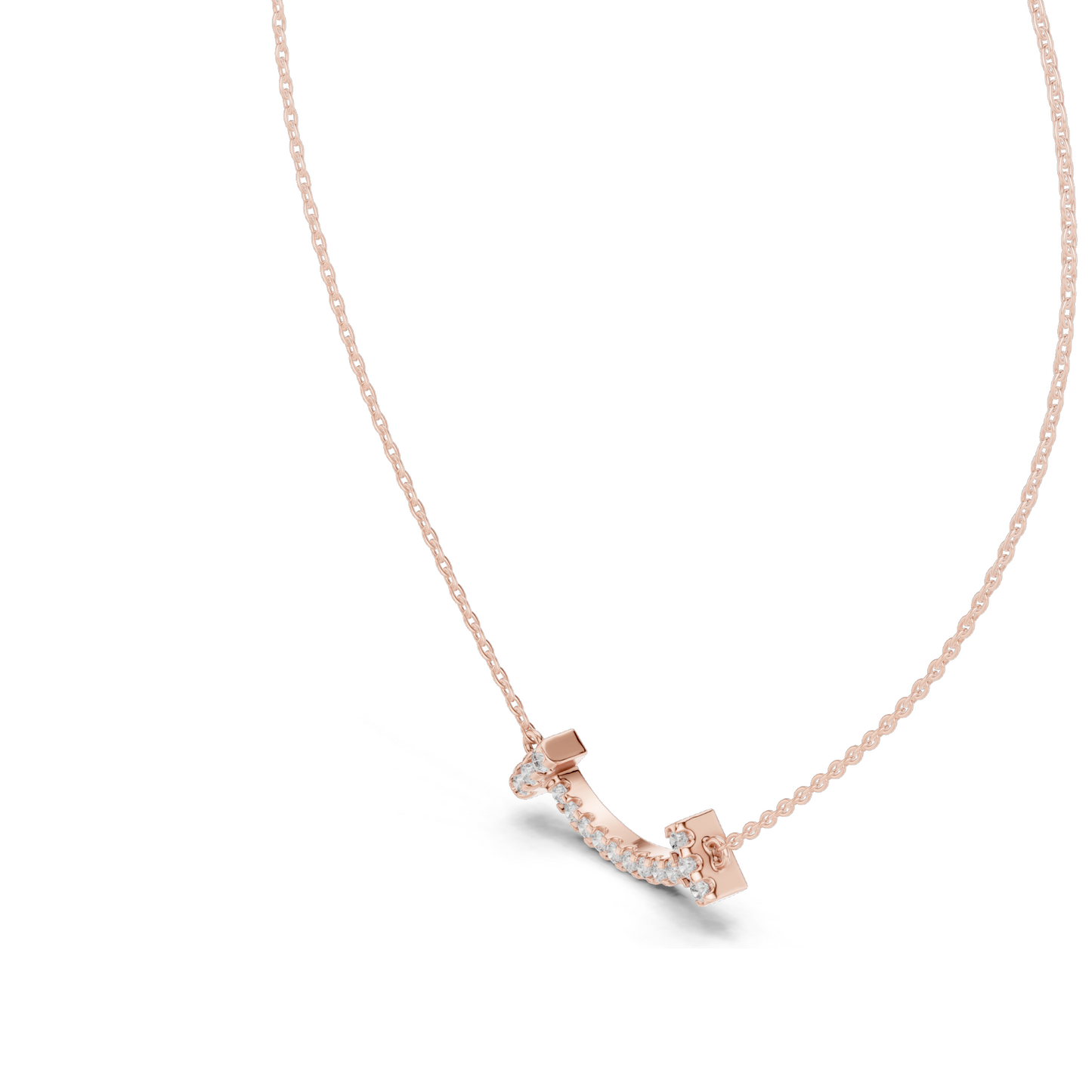 0.38 CT Lab-Grown VVS-VS EF Diamond Bar Necklace | Pave Set Round Brilliant Cut | 18KT/14KT Rose, Yellow, White Gold | Fine Jewelry