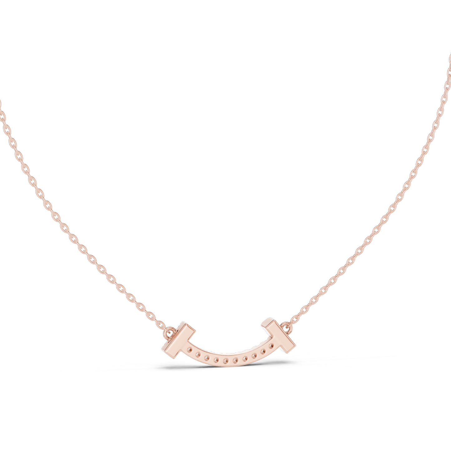 0.38 CT Lab-Grown VVS-VS EF Diamond Bar Necklace | Pave Set Round Brilliant Cut | 18KT/14KT Rose, Yellow, White Gold | Fine Jewelry