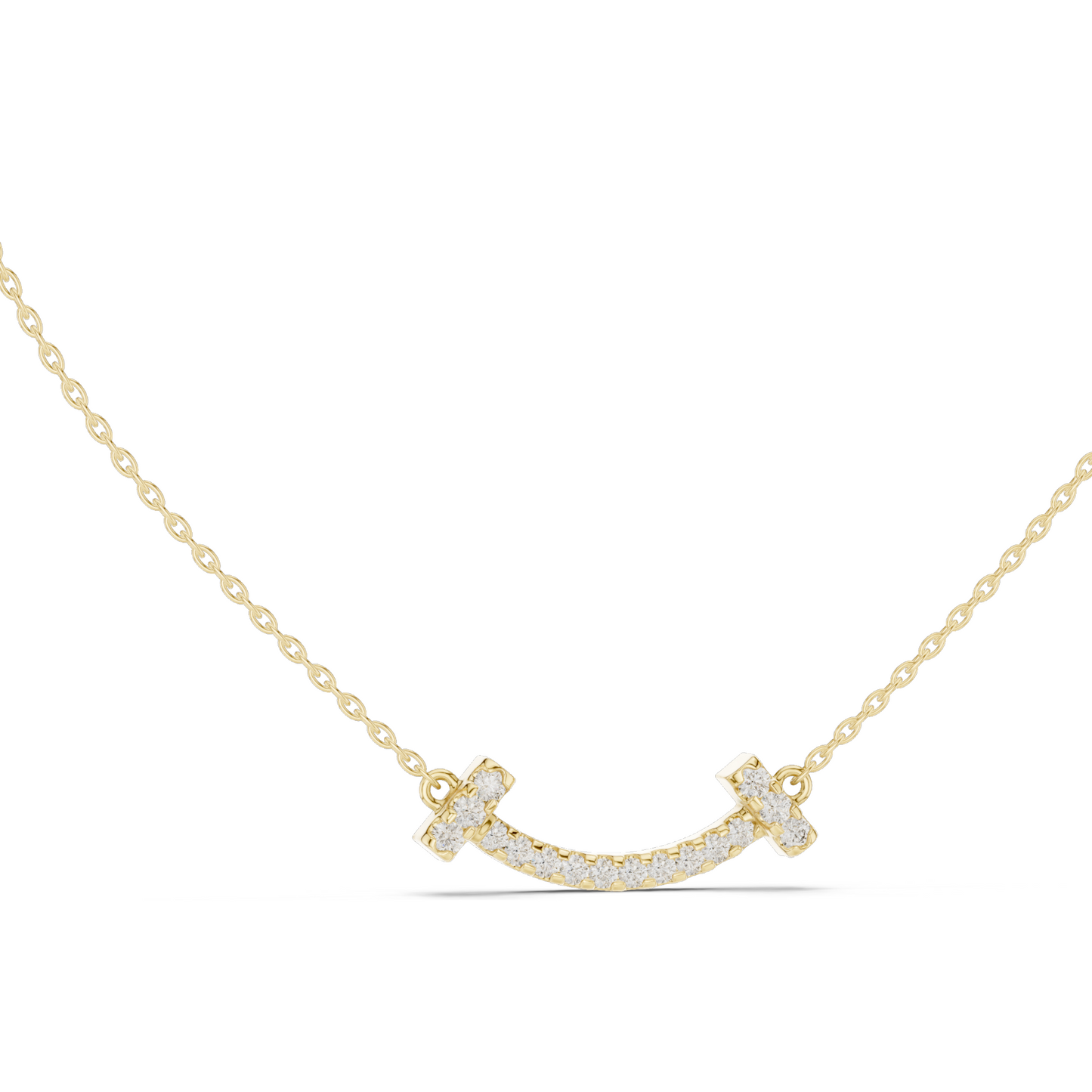 0.38 CT Lab-Grown VVS-VS EF Diamond Bar Necklace | Pave Set Round Brilliant Cut | 18KT/14KT Rose, Yellow, White Gold | Fine Jewelry