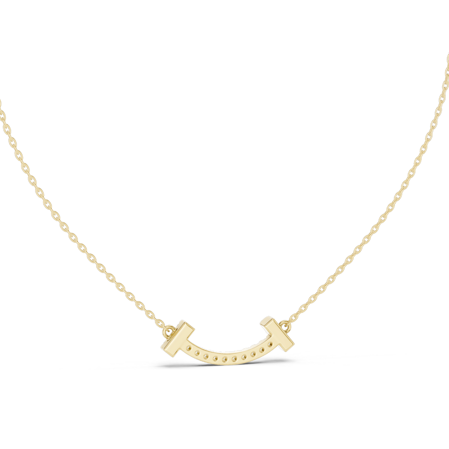 0.38 CT Lab-Grown VVS-VS EF Diamond Bar Necklace | Pave Set Round Brilliant Cut | 18KT/14KT Rose, Yellow, White Gold | Fine Jewelry