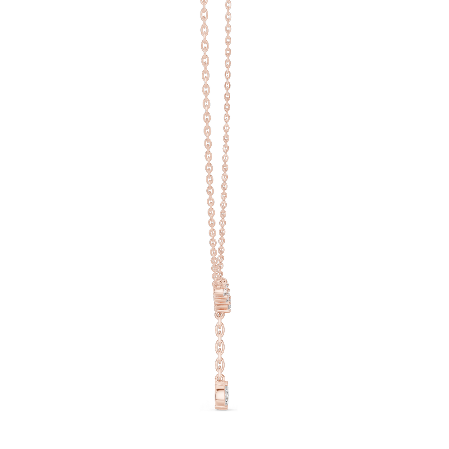 0.31 CT Lab-Created VVS-VS EF Diamond Necklace | Y-Shape Pendant | 18KT, 14KT, Rose, Yellow, White Gold