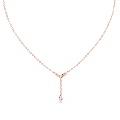 0.31 CT Lab-Created VVS-VS EF Diamond Necklace | Y-Shape Pendant | 18KT, 14KT, Rose, Yellow, White Gold