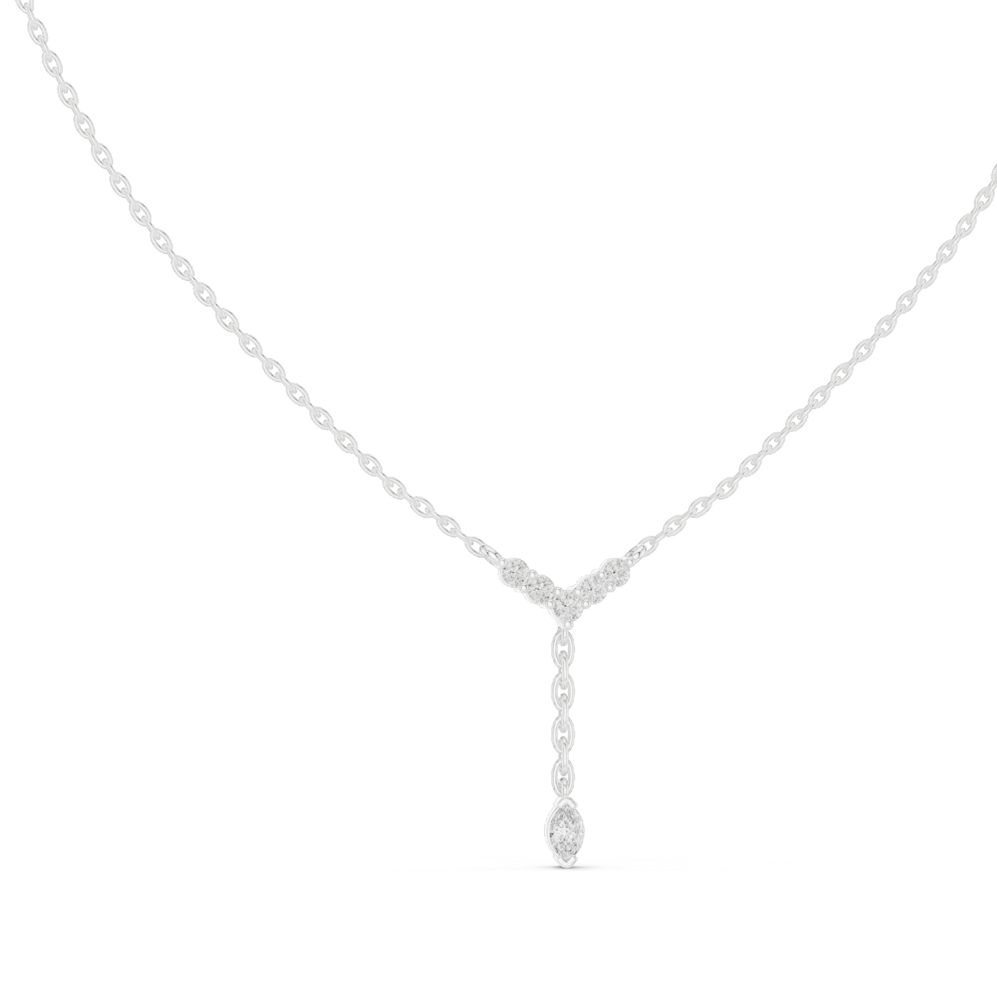 0.31 CT Lab-Created VVS-VS EF Diamond Necklace | Y-Shape Pendant | 18KT, 14KT, Rose, Yellow, White Gold