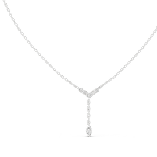 0.31 CT Lab-Created VVS-VS EF Diamond Necklace | Y-Shape Pendant | 18KT, 14KT, Rose, Yellow, White Gold