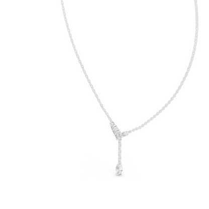 0.31 CT Lab-Created VVS-VS EF Diamond Necklace | Y-Shape Pendant | 18KT, 14KT, Rose, Yellow, White Gold