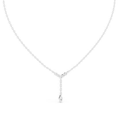 0.31 CT Lab-Created VVS-VS EF Diamond Necklace | Y-Shape Pendant | 18KT, 14KT, Rose, Yellow, White Gold