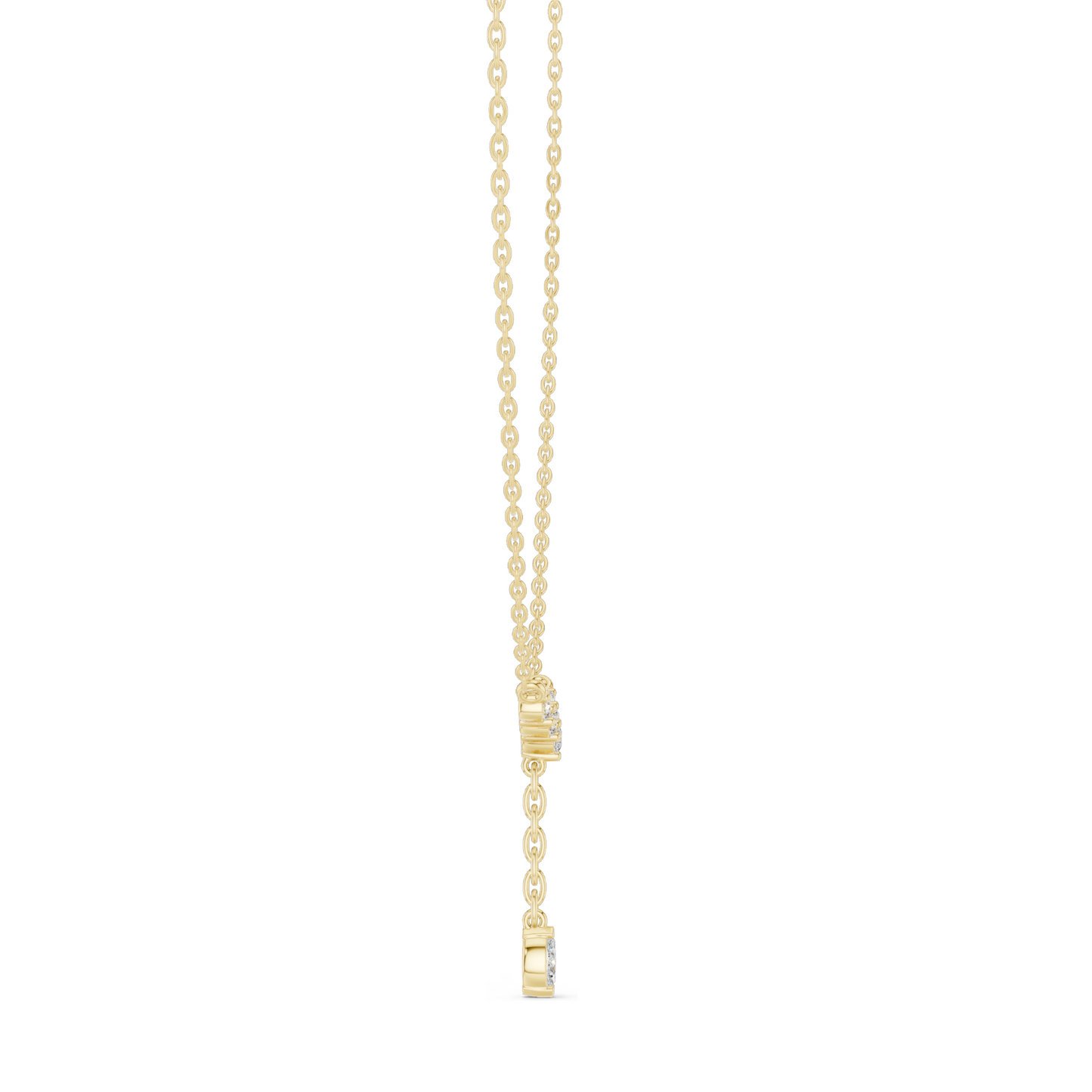0.31 CT Lab-Created VVS-VS EF Diamond Necklace | Y-Shape Pendant | 18KT, 14KT, Rose, Yellow, White Gold