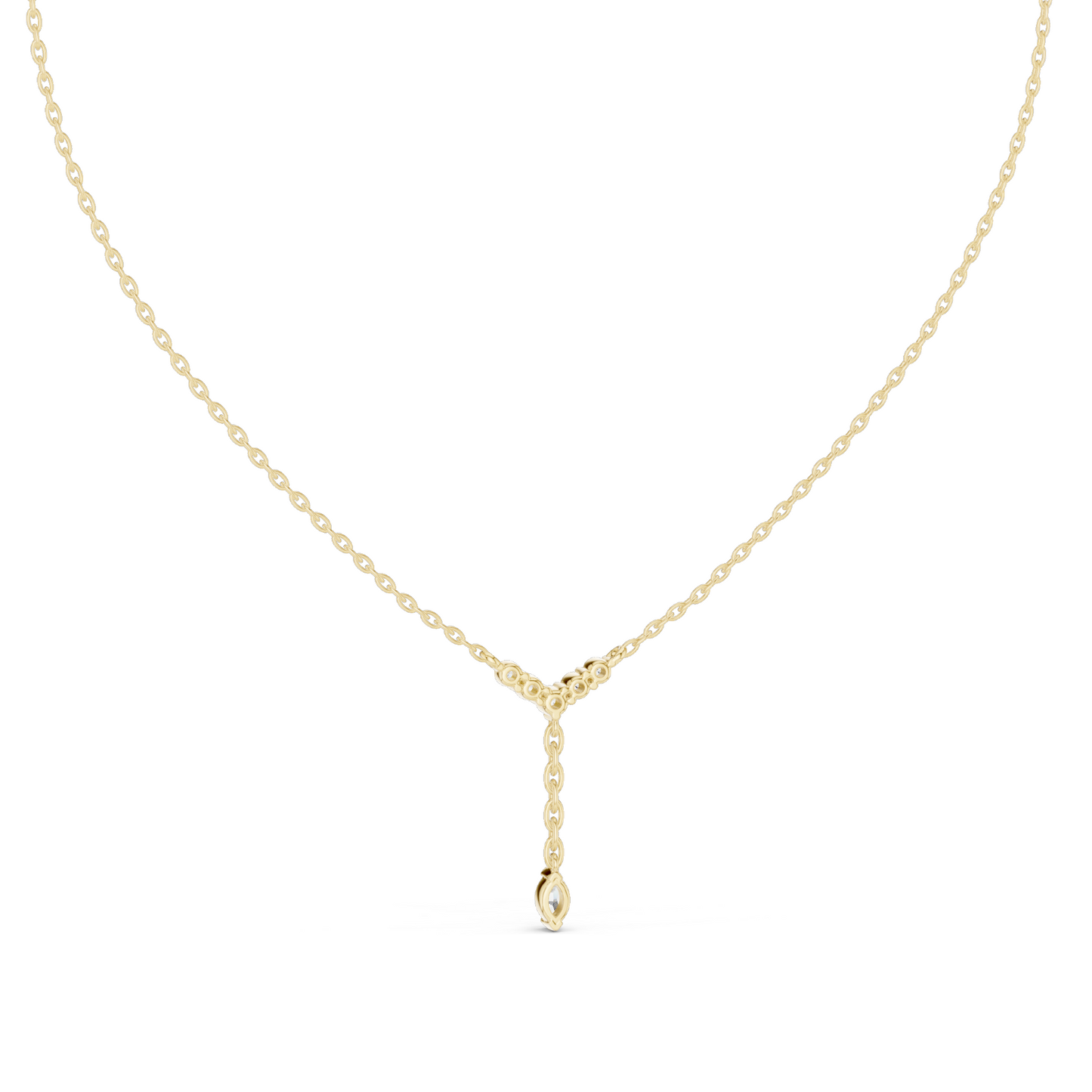 0.31 CT Lab-Created VVS-VS EF Diamond Necklace | Y-Shape Pendant | 18KT, 14KT, Rose, Yellow, White Gold