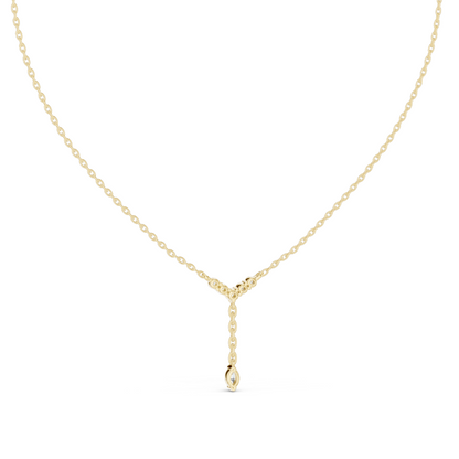 0.31 CT Lab-Created VVS-VS EF Diamond Necklace | Y-Shape Pendant | 18KT, 14KT, Rose, Yellow, White Gold