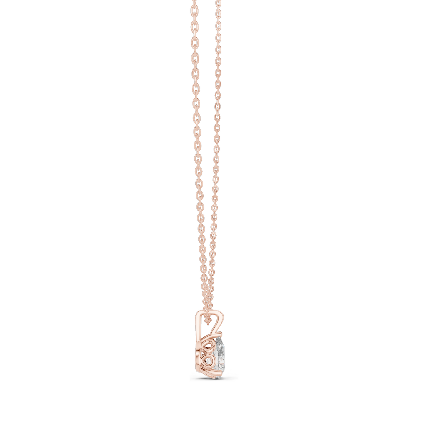 1 CT Lab-Created VVS-VS EF Diamond Necklace | Pear Cut | 18KT, 14KT Rose, Yellow, White Gold | Sustainable Fine Jewelry
