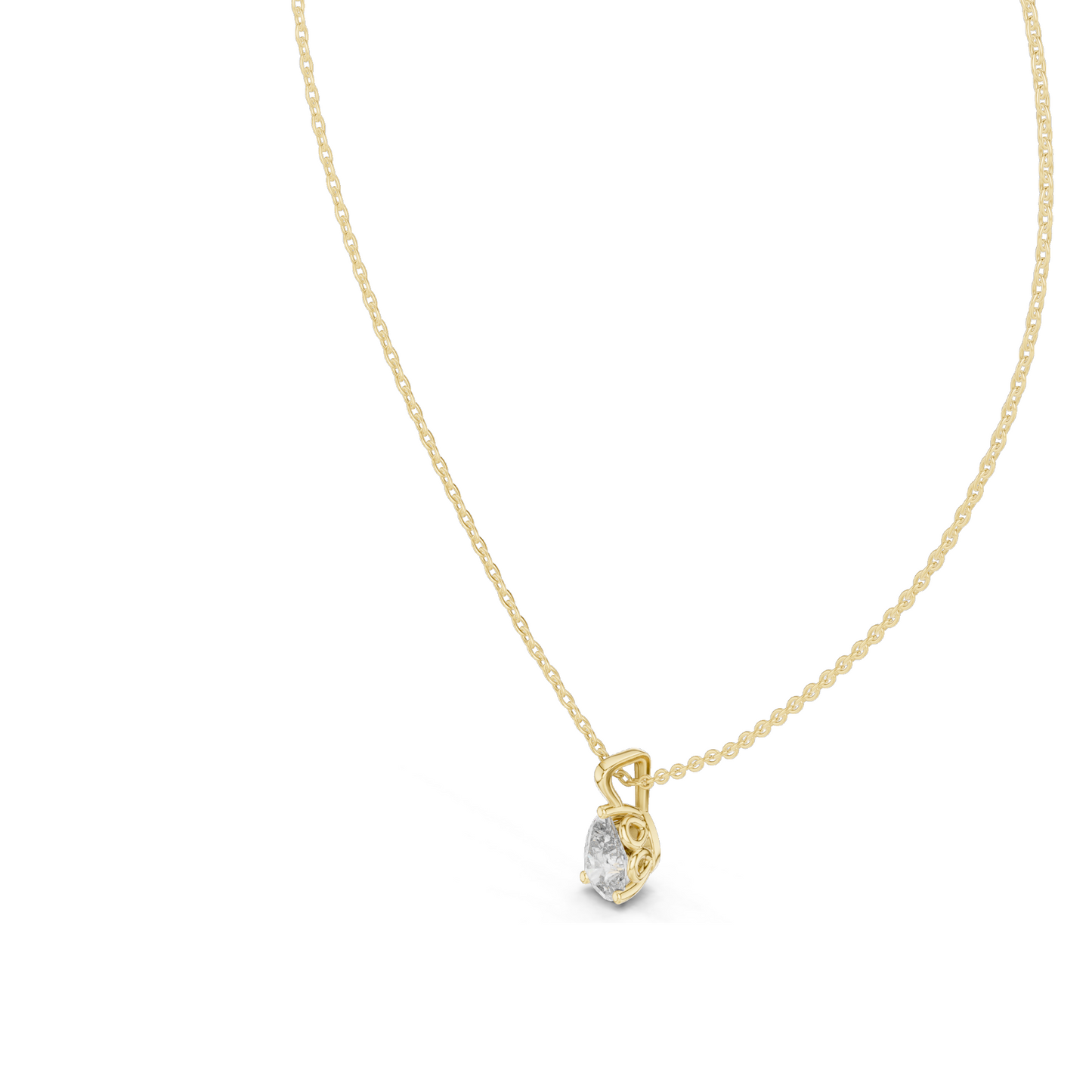 1 CT Lab-Created VVS-VS EF Diamond Necklace | Pear Cut | 18KT, 14KT Rose, Yellow, White Gold | Sustainable Fine Jewelry