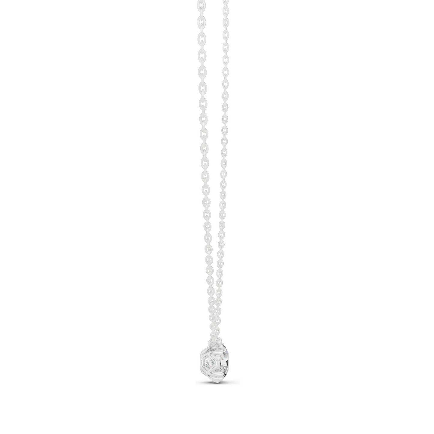 1 CT Lab-Created VVS-VS EF Diamond Necklace | Round Brilliant Cut | 18KT, 14KT Rose, Yellow, White Gold