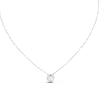 1 CT Lab-Created VVS-VS EF Diamond Necklace | Round Brilliant Cut | 18KT, 14KT Rose, Yellow, White Gold