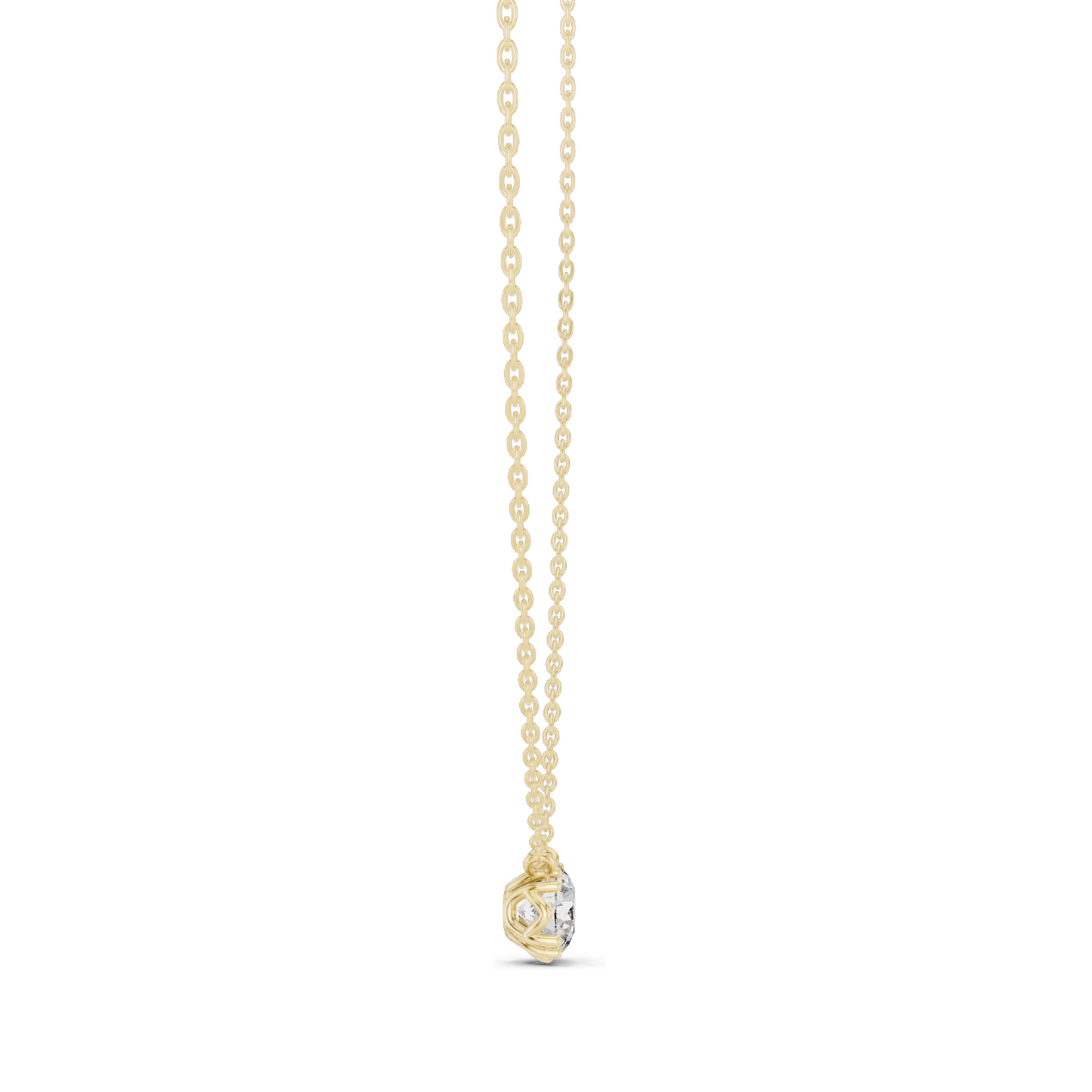 1 CT Lab-Created VVS-VS EF Diamond Necklace | Round Brilliant Cut | 18KT, 14KT Rose, Yellow, White Gold