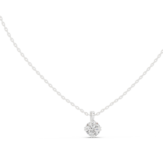 1 CT Lab-Created VVS-VS EF CVD Diamond Necklace | Round Cut Diamonds | 18KT, 14KT, Rose, Yellow, White Gold | Luxury Fine Jewelry