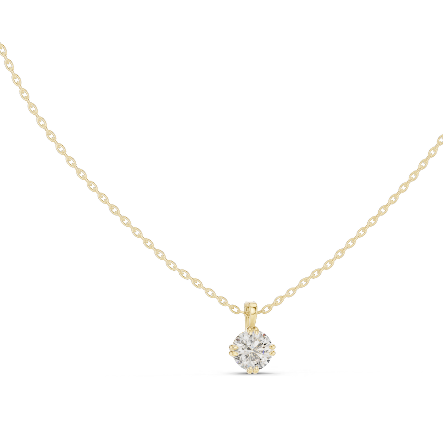 1 CT Lab-Created VVS-VS EF CVD Diamond Necklace | Round Cut Diamonds | 18KT, 14KT, Rose, Yellow, White Gold | Luxury Fine Jewelry