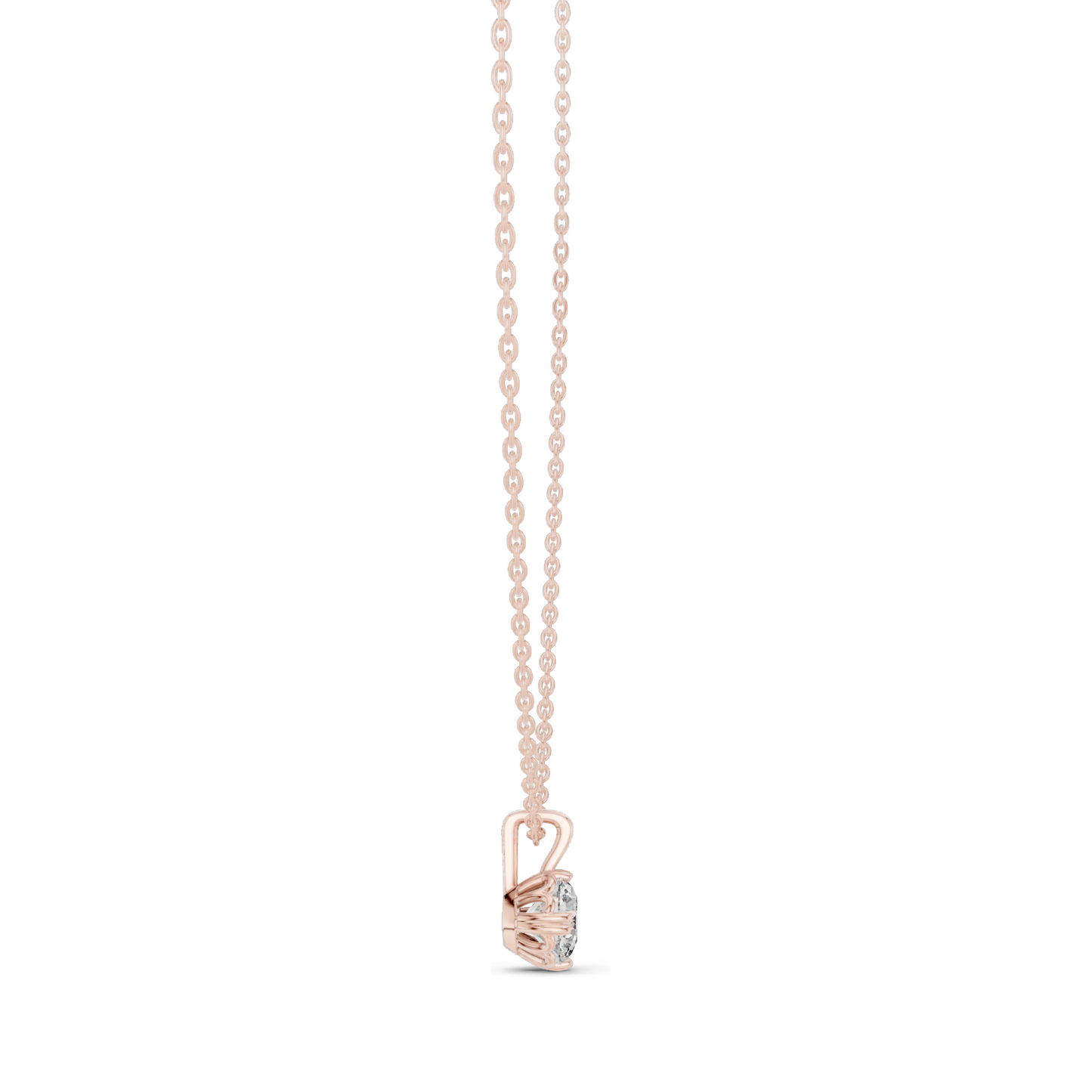 1.00 CT Round Brilliant Lab-Created VVS-VS EF CVD Diamond Solitaire Necklace | 18KT & 14KT Gold | Yellow, Rose, White Gold Options