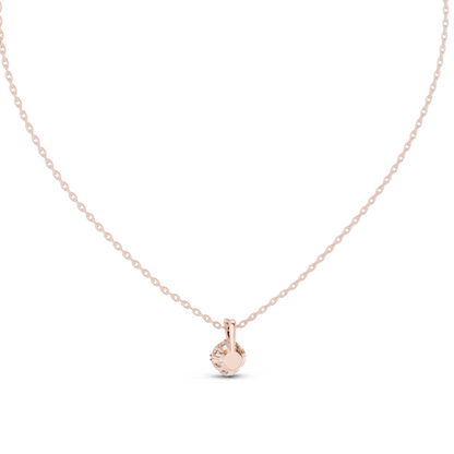 1.00 CT Round Brilliant Lab-Created VVS-VS EF CVD Diamond Solitaire Necklace | 18KT & 14KT Gold | Yellow, Rose, White Gold Options