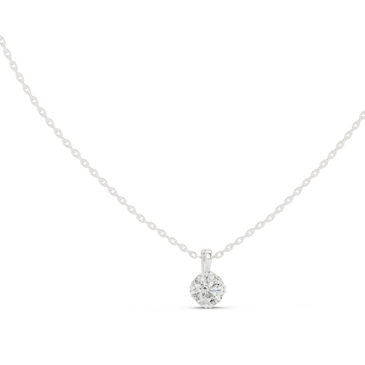 1.00 CT Round Brilliant Lab-Created VVS-VS EF CVD Diamond Solitaire Necklace | 18KT & 14KT Gold | Yellow, Rose, White Gold Options