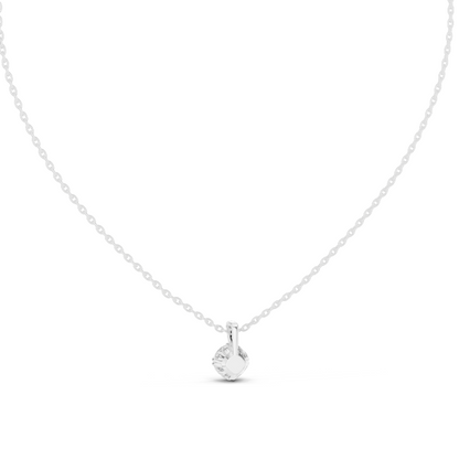 1.00 CT Round Brilliant Lab-Created VVS-VS EF CVD Diamond Solitaire Necklace | 18KT & 14KT Gold | Yellow, Rose, White Gold Options
