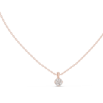 0.5 CT Lab-Created VVS-VS EF CVD Diamond Necklace | Classic Round Cut | 18KT, 14KT, Rose, Yellow, White Gold | Sustainable Luxury Jewelry